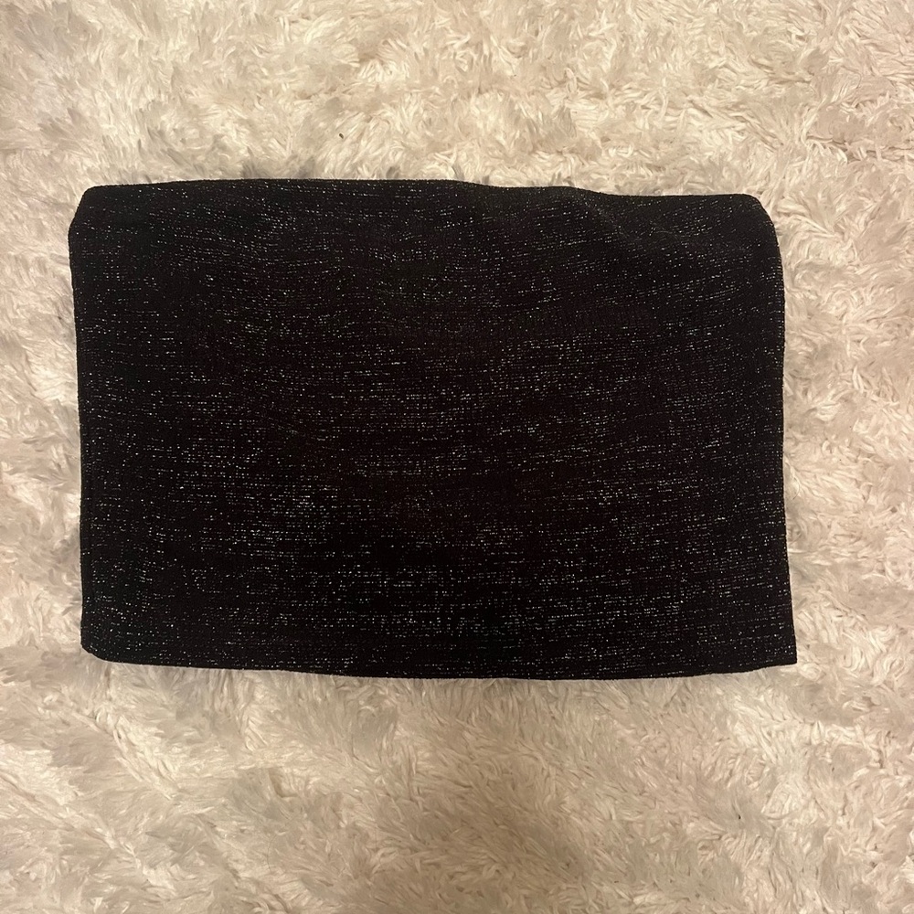 Tube top shimmery black